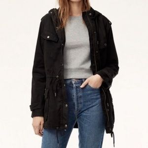 Aritzia Talula Trooper Jacket Black Coat